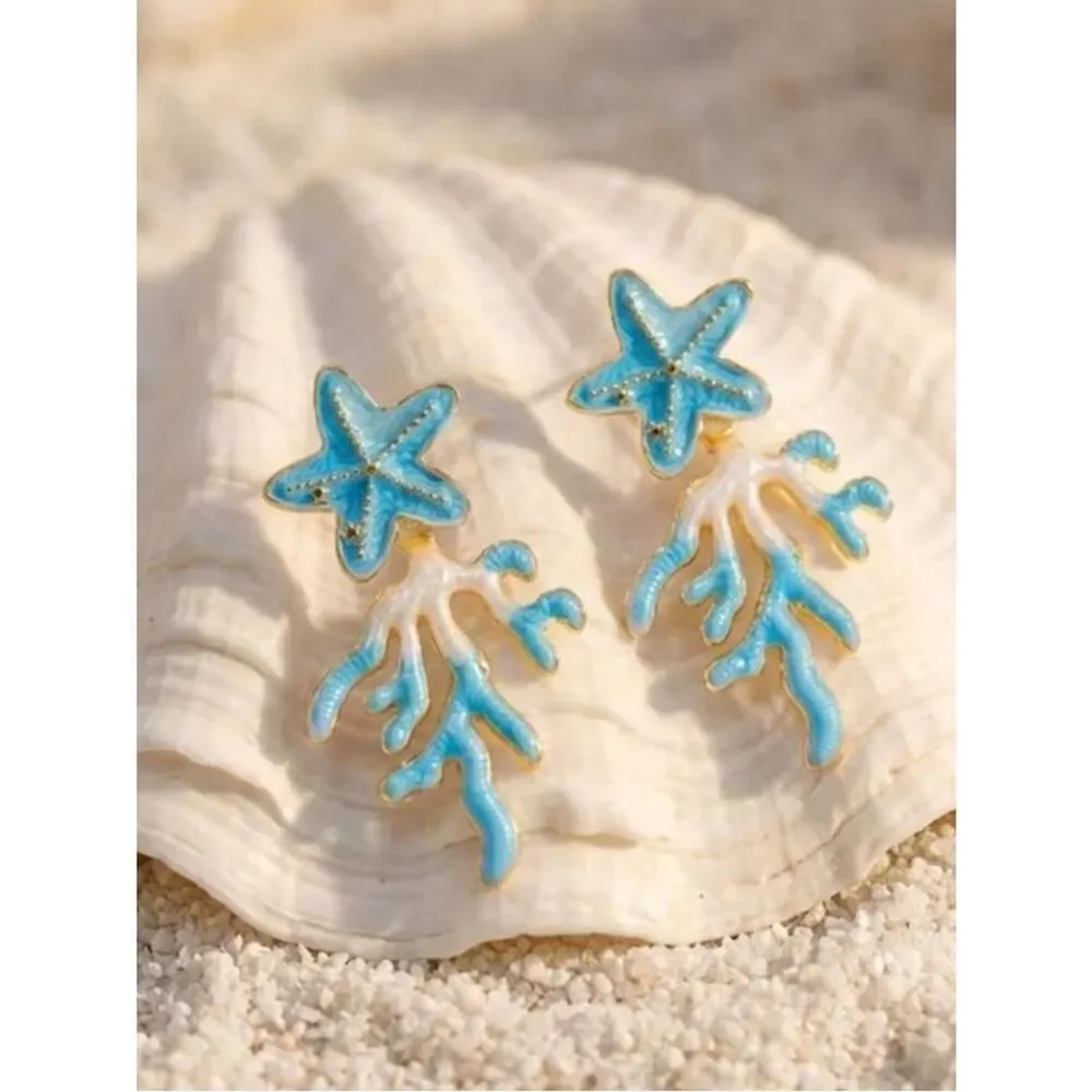 Blue Starfish earring A1832